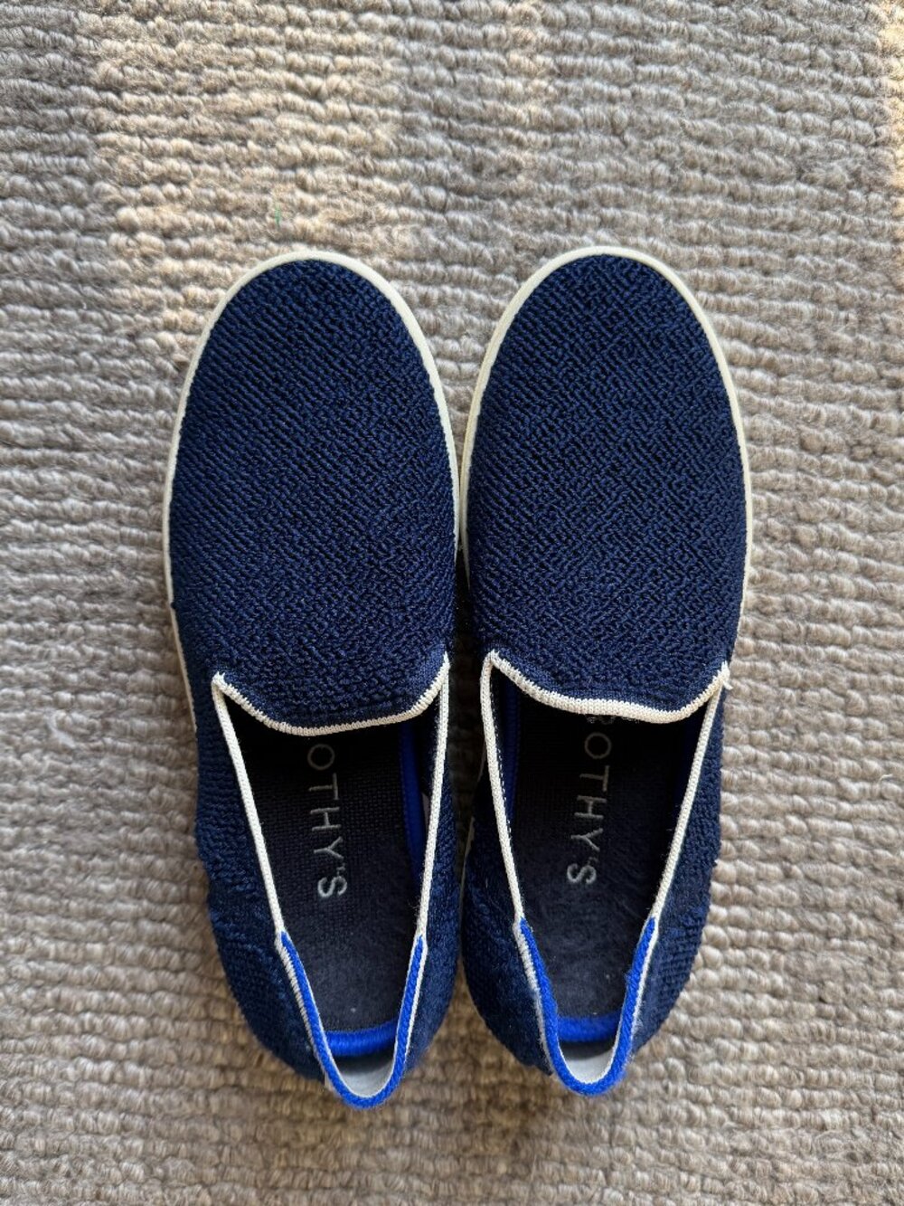 Rothy’s Terry Sapphire Blue Slip-On Sneakers